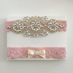 dusty pink wedding, wedding garter set, old pink wedding lace garter, blush wedding, rose gold wedding, silver dusty pink